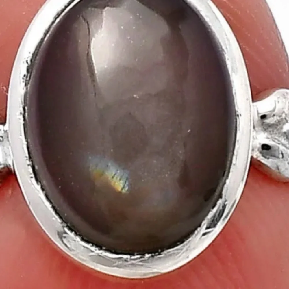 Gray moonstone sterling silver rings size 7.5 or 8 - Picture 3 of 6